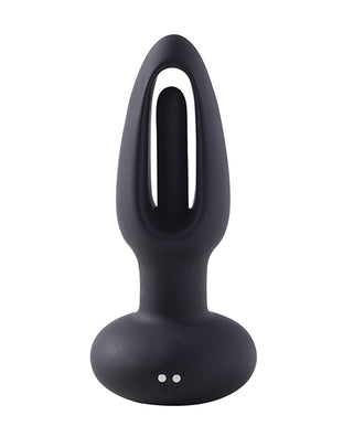 Snuggy Flapping Anal Plug Vibrator- Black