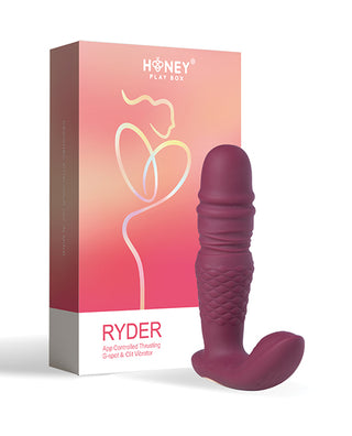 Ryder App-Controlled Thrusting G-spot &amp; Clit Vibrator - Rosy Red