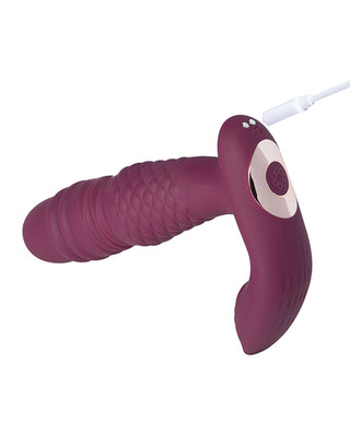 Ryder App-Controlled Thrusting G-spot &amp; Clit Vibrator - Rosy Red