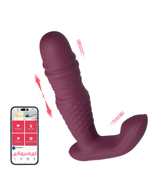 Ryder App-Controlled Thrusting G-spot &amp; Clit Vibrator - Rosy Red